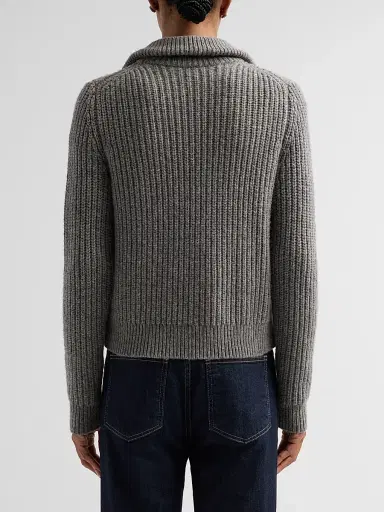 Nili Lotan Women's Arlen Wool-Camelhair Blend Cardigan - Medium Grey Melange | Thumbnail 3 Nili Lotan Women's Arlen Wool-Camelhair Blend Cardigan - Medium Grey Melange | Thumbnail 3