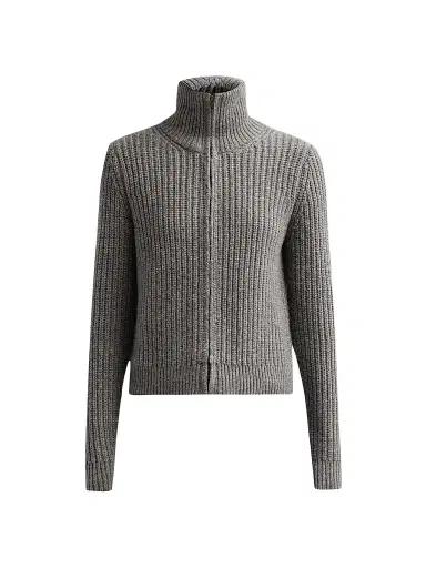 Nili Lotan Women's Arlen Wool-Camelhair Blend Cardigan - Medium Grey Melange | Thumbnail 1 Nili Lotan Women's Arlen Wool-Camelhair Blend Cardigan - Medium Grey Melange | Thumbnail 1