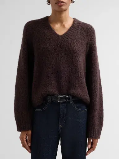 Nili Lotan Women's Isley Cashmere Sweater - Dark Brown | Thumbnail 5 Nili Lotan Women's Isley Cashmere Sweater - Dark Brown | Thumbnail 5