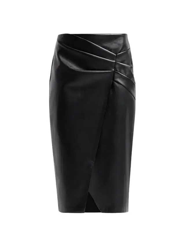 Elie Tahari Women's Amelia Faux-Leather Pleated Midi Skirt - Noir