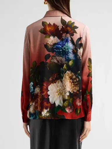 Elie Tahari Women's Shae Floral Silk-Blend Blouse - Mystical Forest Print | Thumbnail 3