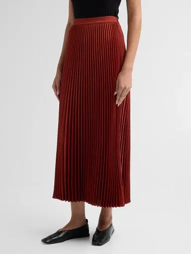 Elie Tahari Women's Rowyn Pleated Midi-Skirt - Toasted Saffron | Thumbnail 4
