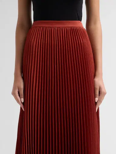 Elie Tahari Women's Rowyn Pleated Midi-Skirt - Toasted Saffron | Thumbnail 5
