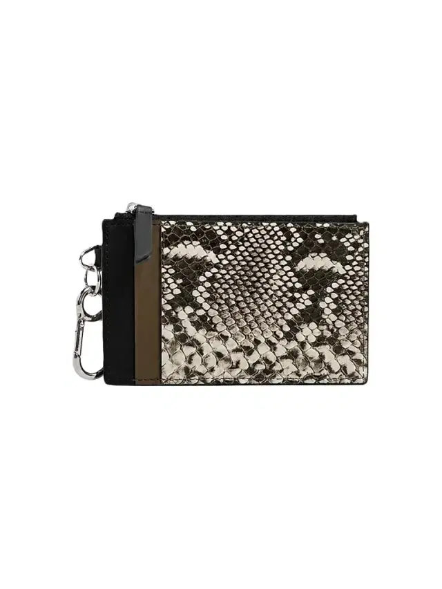 Veronica Beard Women's Snakeskin-Embossed Leather Card Holder - Bark
