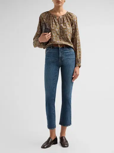 Veronica Beard Women's Milla Slim Straight-Leg Crop Jeans - Roadside Blue - Size 32 | Thumbnail 2 Veronica Beard Women's Milla Slim Straight-Leg Crop Jeans - Roadside Blue - Size 32 | Thumbnail 2