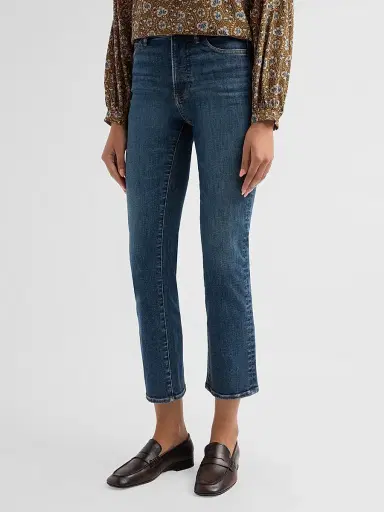 Veronica Beard Women's Milla Slim Straight-Leg Crop Jeans - Roadside Blue - Size 32 | Thumbnail 4 Veronica Beard Women's Milla Slim Straight-Leg Crop Jeans - Roadside Blue - Size 32 | Thumbnail 4