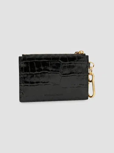 Veronica Beard Women's Croc-Embossed Leather Card Holder - Black | Thumbnail 2 Veronica Beard Women's Croc-Embossed Leather Card Holder - Black | Thumbnail 2