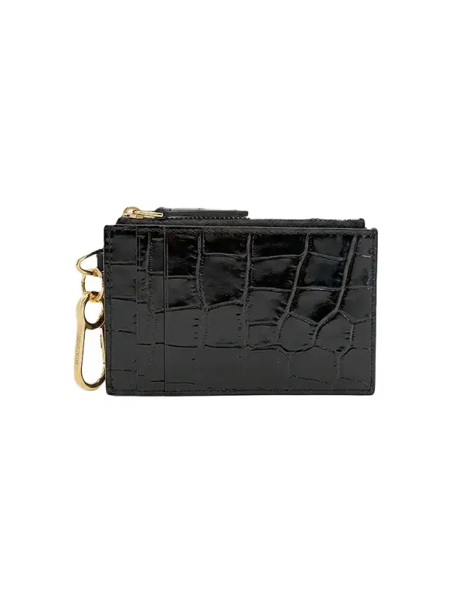 Veronica Beard Women's Croc-Embossed Leather Card Holder - Black