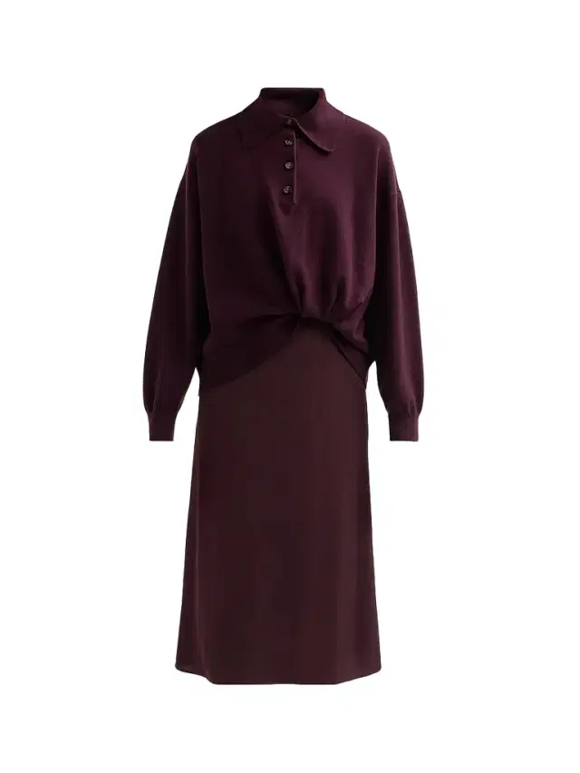 3.1 Phillip Lim Women's Mixed-Media Wool-Blend Midi Dress - Espresso - Size Large