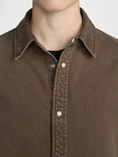 Frame Men's Relaxed Denim Overshirt - Brownstone | Thumbnail 6