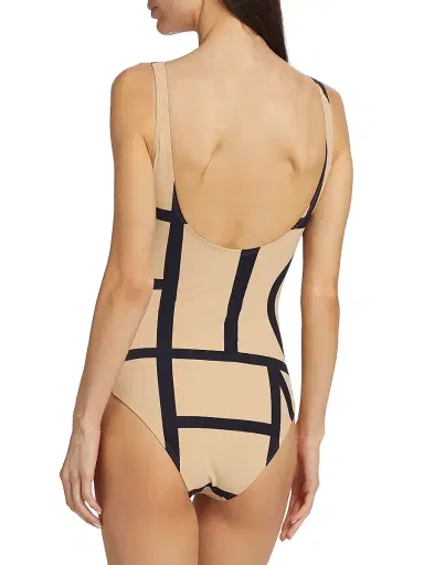 TOTEME Women's Monogram One-Piece Swimsuit - Tofu Black Monogram | Thumbnail 4 TOTEME Women's Monogram One-Piece Swimsuit - Tofu Black Monogram | Thumbnail 4
