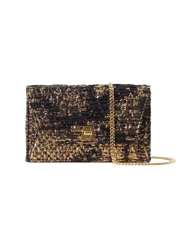 Akris punto Women's Anouk Metallic Jacquard Envelope Clutch - Bronce Gold
