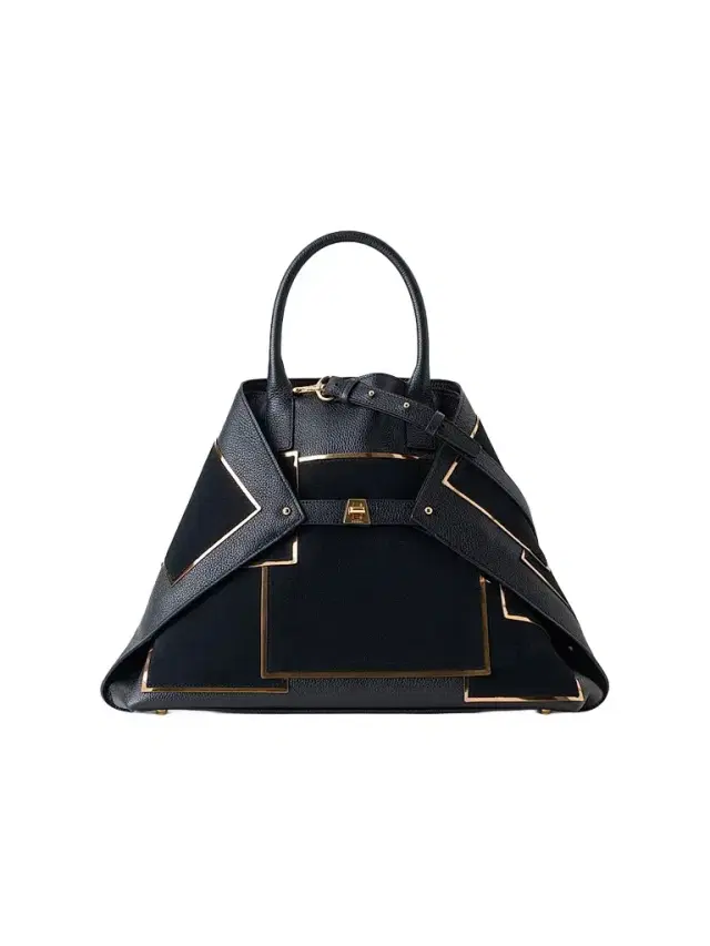 Akris punto Women's Ai Metallic Patchwork Leather Top-Handle Bag - Gold Black