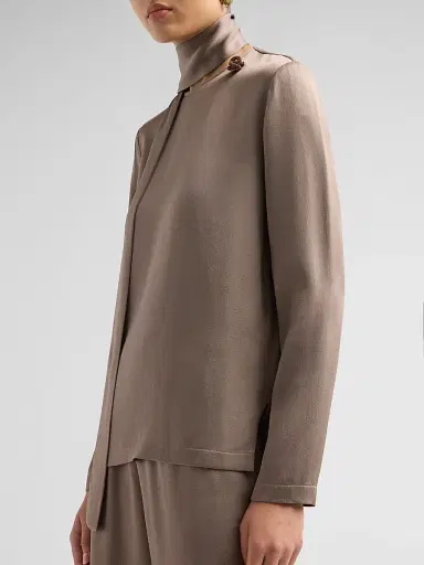 Fabiana Filippi Women's Filo Diamanté Knot Pin Satin Top - Falcon | Thumbnail 5 Fabiana Filippi Women's Filo Diamanté Knot Pin Satin Top - Falcon | Thumbnail 5