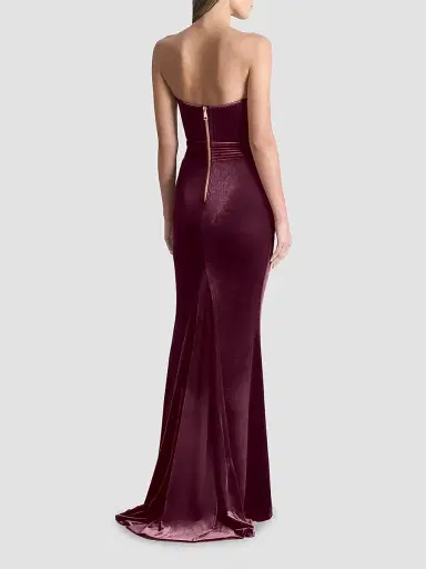 Zhivago Women's Reine De Reinettes Velvet Strapless Gown - Mauve - Size 12 | Thumbnail 3