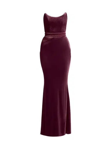 Zhivago Women's Reine De Reinettes Velvet Strapless Gown - Mauve - Size 12 | Thumbnail 1