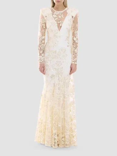 Zhivago Women's Poetry Remains Sequin-Embellished Mermaid Gown - Ivory - Size 12 | Thumbnail 2