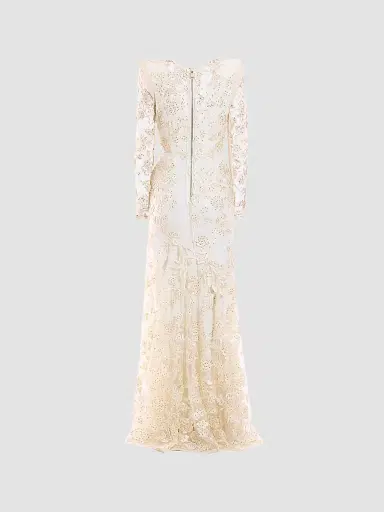 Zhivago Women's Poetry Remains Sequin-Embellished Mermaid Gown - Ivory - Size 12 | Thumbnail 5