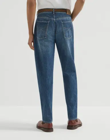 Brunello Cucinelli Denim iconic fit five-pocket trousers with rips | Thumbnail 3 Brunello Cucinelli Denim iconic fit five-pocket trousers with rips | Thumbnail 3