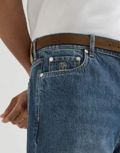 Brunello Cucinelli Denim iconic fit five-pocket trousers with rips | Thumbnail 4 Brunello Cucinelli Denim iconic fit five-pocket trousers with rips | Thumbnail 4
