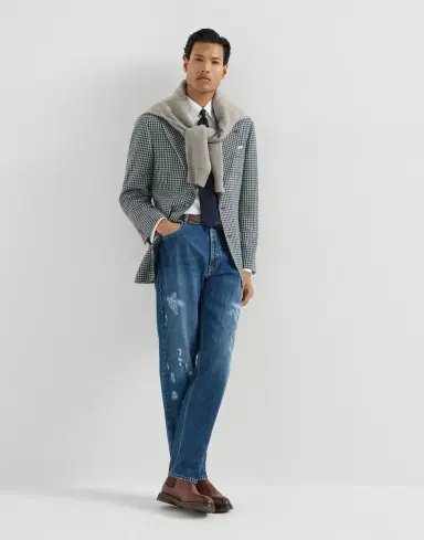 Brunello Cucinelli Denim iconic fit five-pocket trousers with rips | Thumbnail 6 Brunello Cucinelli Denim iconic fit five-pocket trousers with rips | Thumbnail 6