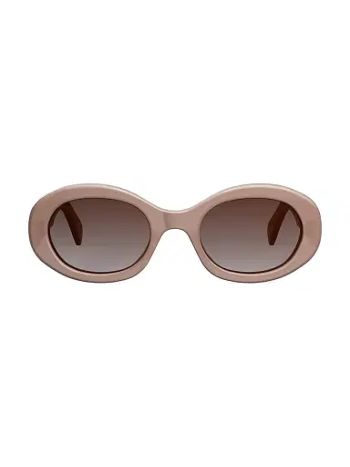 Celine Women's Triomphe 52MM Oval Sunglasses - Shiny Brown | Thumbnail 2