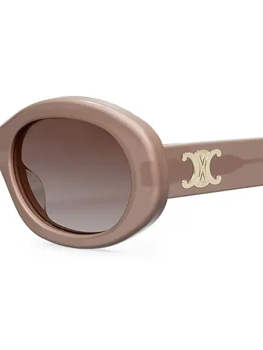 Celine Women's Triomphe 52MM Oval Sunglasses - Shiny Brown | Thumbnail 3
