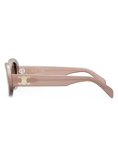 Celine Women's Triomphe 52MM Oval Sunglasses - Shiny Brown | Thumbnail 4