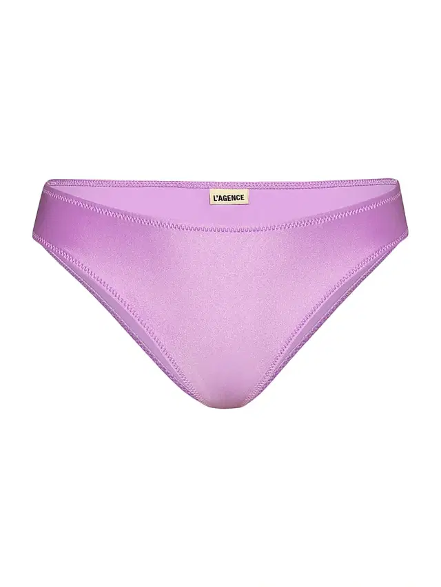 L'Agence Women's Shimmer Solids Nicole Bikini Bottom - Light Violet