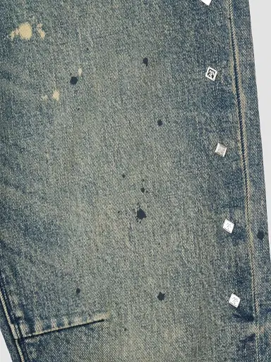 RTA Men's Curva Ultra Bryant Studded Skinny Jeans - Marine Paint Stud | Thumbnail 3
