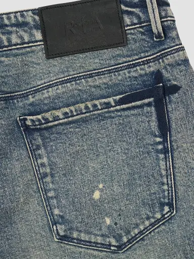RTA Men's Curva Ultra Bryant Studded Skinny Jeans - Marine Paint Stud | Thumbnail 4