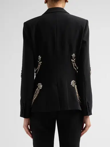 Cinq à Sept Women's Cheyenne Crystal Cascade Blazer - Black | Thumbnail 3