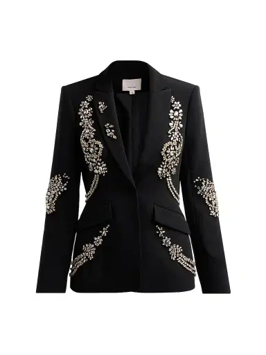 Cinq à Sept Women's Cheyenne Crystal Cascade Blazer - Black | Thumbnail 1