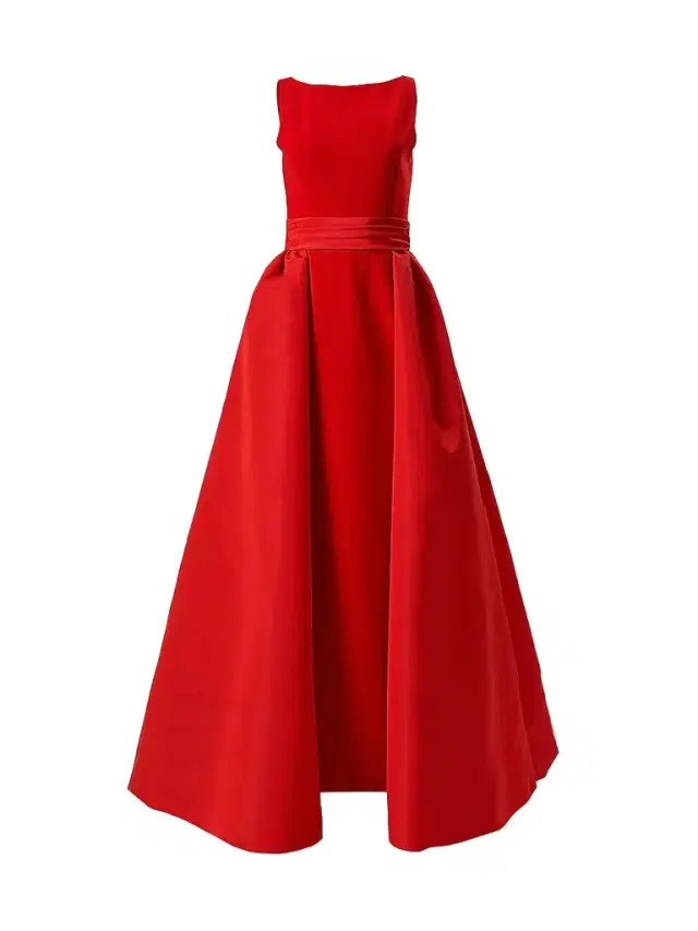 Carolina Herrera Women's Boatneck Silk Overskirt Column Gown - Red - Size 10