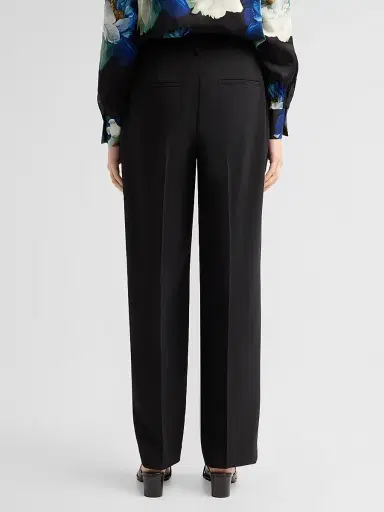 Elie Tahari Women's Isla High-Rise Straight-Leg Pants - Noir | Thumbnail 3