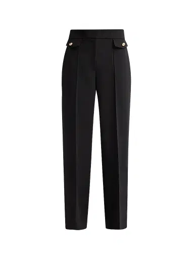 Elie Tahari Women's Isla High-Rise Straight-Leg Pants - Noir | Thumbnail 1