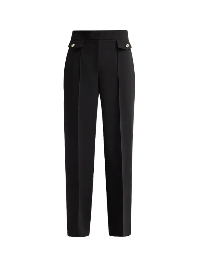 Elie Tahari Women's Isla High-Rise Straight-Leg Pants - Noir