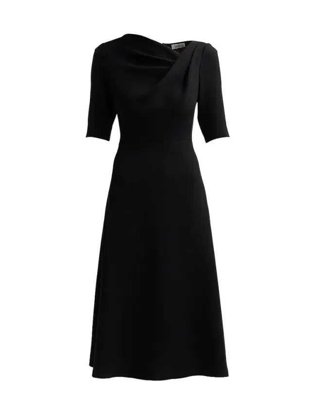 Teri Jon by Rickie Freeman Women's Crêpe Asymmetric A-Line Cocktail Dress - Black