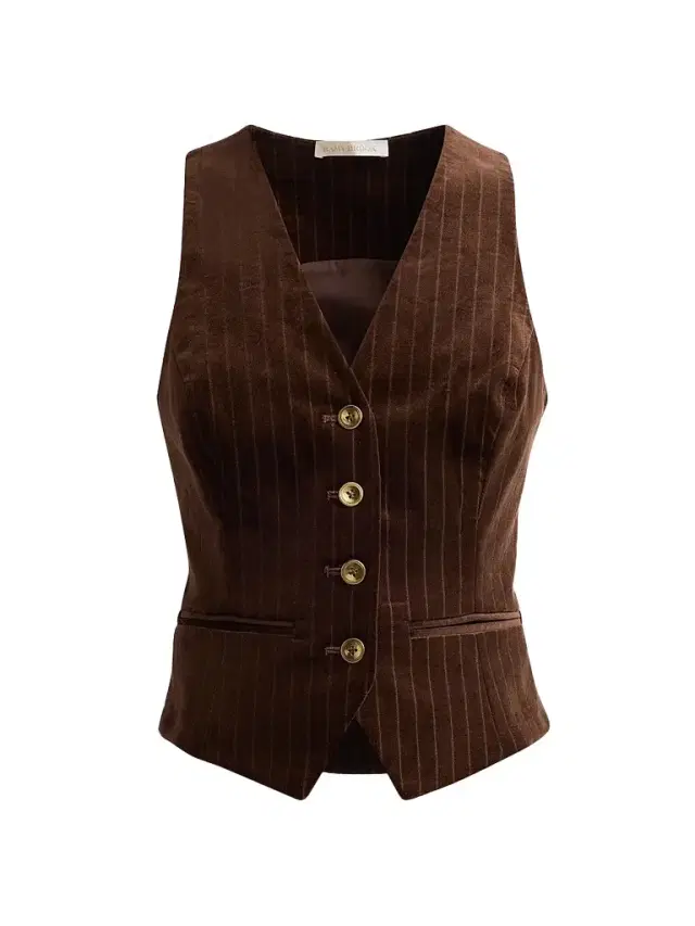 Ramy Brook Women's Noelle Pinstriped Cotton-Blend Vest - Heritage Brown