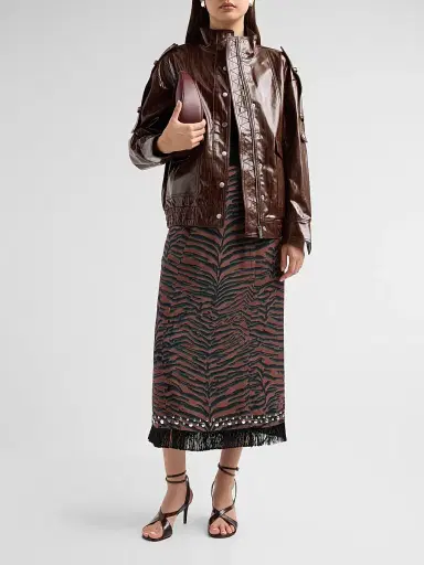 3.1 Phillip Lim Women's Faux-Leather Bomber Jacket - Espresso - Size Large | Thumbnail 2 3.1 Phillip Lim Women's Faux-Leather Bomber Jacket - Espresso - Size Large | Thumbnail 2