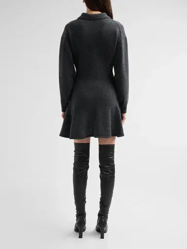 3.1 Phillip Lim Women's Wool-Blend Mini Polo Dress - Charcoal - Size Large | Thumbnail 3 3.1 Phillip Lim Women's Wool-Blend Mini Polo Dress - Charcoal - Size Large | Thumbnail 3