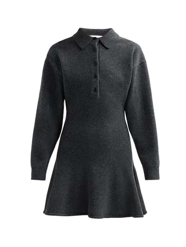 3.1 Phillip Lim Women's Wool-Blend Mini Polo Dress - Charcoal - Size Large