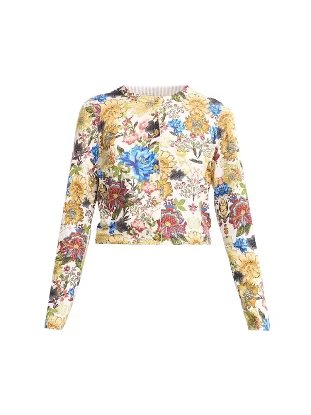 Alice + Olivia Women's Carson Floral Cotton-Blend Cardigan - Fallen Petals