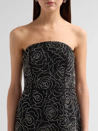 Milly Women's Kait Beaded Midi Dress - Black Silver | Thumbnail 5