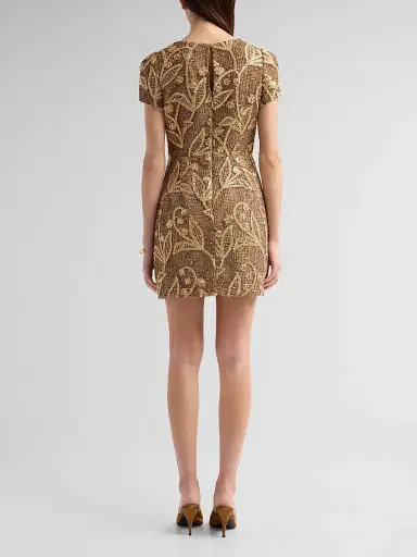 Milly Women's Daisy Embroidered Lace Mini Dress - Gold Multi | Thumbnail 3