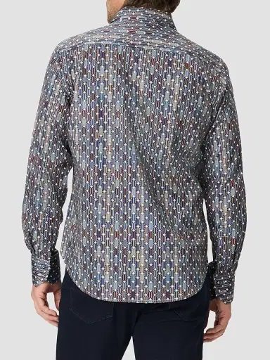 Robert Graham Men's Missing Links Printed Stretch-Cotton Shirt | Thumbnail 3 Robert Graham Men's Missing Links Printed Stretch-Cotton Shirt | Thumbnail 3