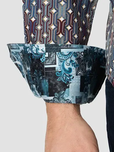 Robert Graham Men's Missing Links Printed Stretch-Cotton Shirt | Thumbnail 4 Robert Graham Men's Missing Links Printed Stretch-Cotton Shirt | Thumbnail 4