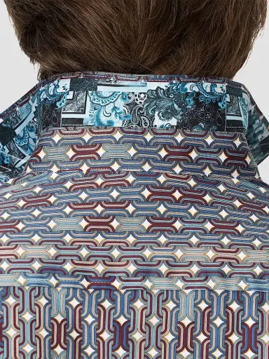 Robert Graham Men's Missing Links Printed Stretch-Cotton Shirt | Thumbnail 5 Robert Graham Men's Missing Links Printed Stretch-Cotton Shirt | Thumbnail 5