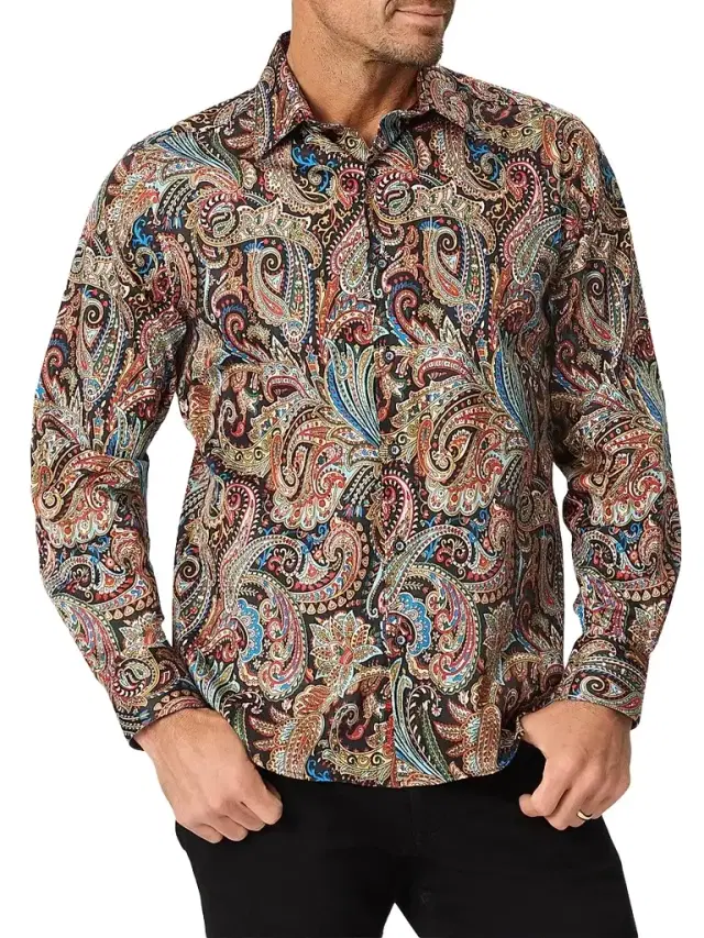 Robert Graham Men's Ferncraw Paisley Stretch-Cotton Shirt