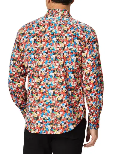 Robert Graham Men's Snake Eyes Dice-Print Stretch Cotton Shirt - Size XXL | Thumbnail 4